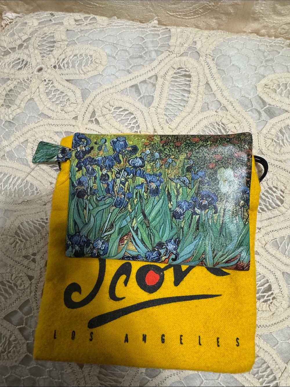 Scotch & Soda Yellow Canvas Pouch with Floral Iris Zip Wallet - Picture 2 of 4